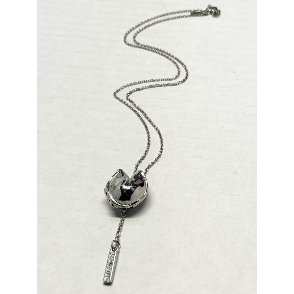New Silver Fortune Cookie Necklace